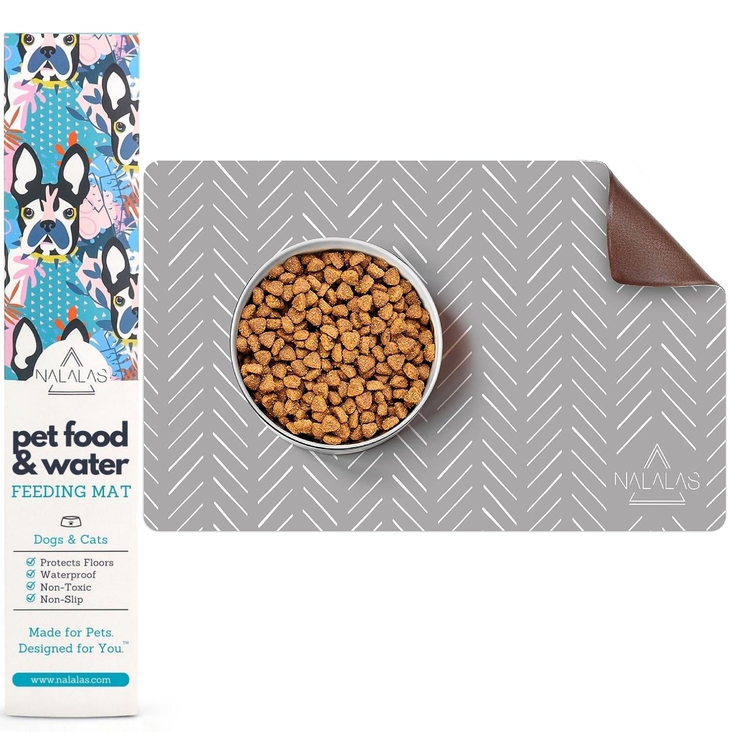 Grey dog sale food mat